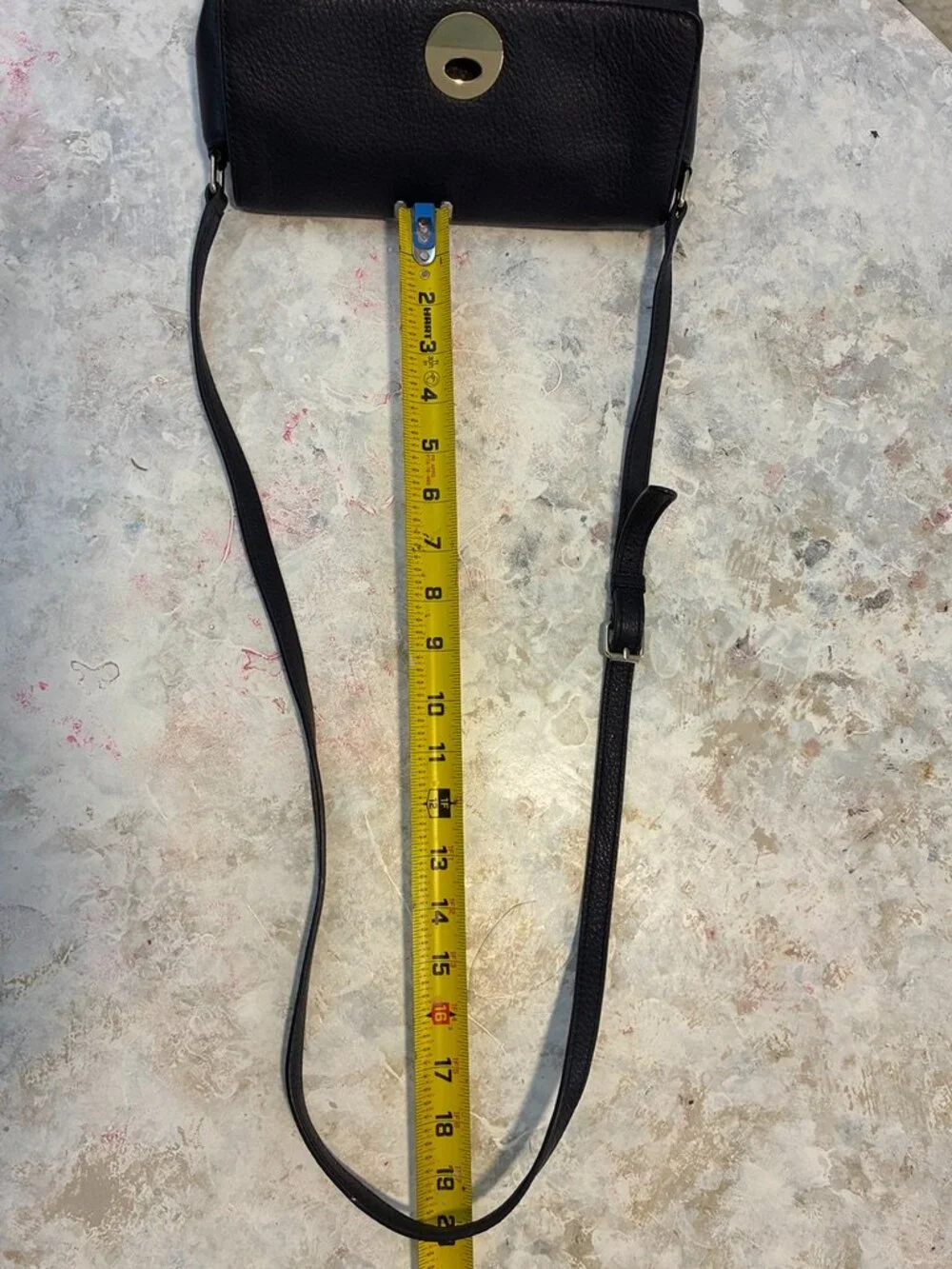Vintage Crossbody Saddle Bag by Talbots in Navy/Black Pebble Leather, circa Y2K